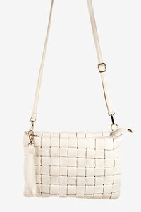 Thumbnail for Fame Faux Leather Basket Weave  Crossbody Bag