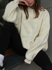 Thumbnail for Round Neck Dropped Shoulder Long Sleeve Sweatshirt