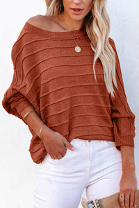 Thumbnail for Round Neck Long Sleeve Knit Top