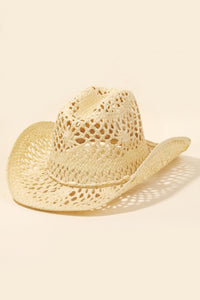 Thumbnail for Fame Straw Weave Rope Ribbon Cowboy Hat