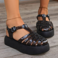 Thumbnail for Plastic Woven Platform Sandals