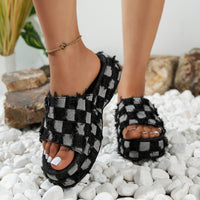 Thumbnail for Plaid PU Leather Platform Sandals