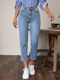 Thumbnail for High Waist Jeans with Pockets