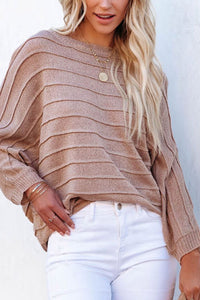 Thumbnail for Round Neck Long Sleeve Knit Top