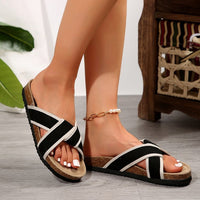 Thumbnail for Contrast Open Toe Platform Sandals