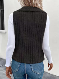 Thumbnail for Open Front Fuzzy Vest Coat