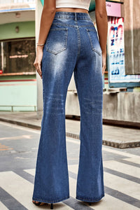 Thumbnail for Buttoned Loose Fit Jeans with Pockets