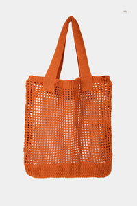 Thumbnail for Fame Pointelle Knit Crochet Tote Bag