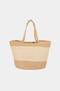 Thumbnail for Fame Braid Pattern Beach Tote Bag