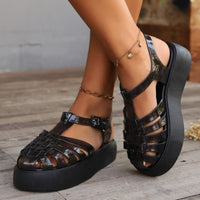 Thumbnail for Plastic Woven Platform Sandals