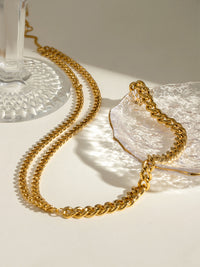 Thumbnail for 18K Gold-Plated Stainless Steel Double-Layered Necklace