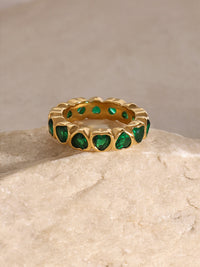 Thumbnail for 18K Gold-Plated Inlaid Zircon Ring