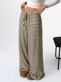 Thumbnail for Tied Striped Wide Leg Pants