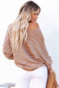 Thumbnail for Round Neck Long Sleeve Knit Top