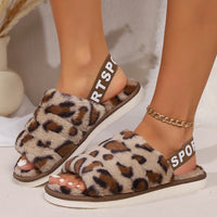 Thumbnail for Leopard Open Toe Slippers