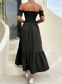 Thumbnail for Off-Shoulder Short Sleeve Midi Dress