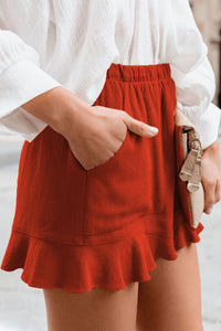 Thumbnail for Full Size Ruffled Elastic Waist Shorts