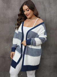 Thumbnail for Plus Size Open Front Long Sleeve Cardigan