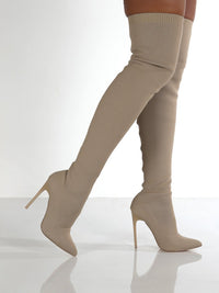 Thumbnail for Point Toe Over Knee Stiletto Boots