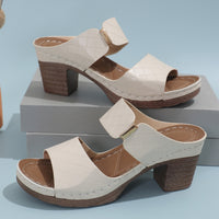 Thumbnail for PU Leather Block Heel Sandals