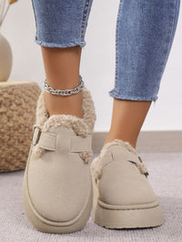 Thumbnail for Thermal Fuzzy Buckle Platform Slippers