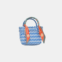 Thumbnail for Contrast Woven Handbag with Ribbon