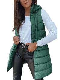 Thumbnail for Plus Size Zip Up Hooded Vest Coat