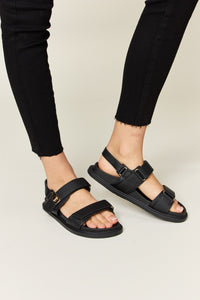 Thumbnail for WILD DIVA Velcro Double Strap Slingback Sandals
