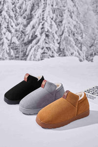 Thumbnail for Letter M Suede Round Toe Slippers