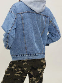 Thumbnail for Button Up Collared Neck Long Sleeve Denim Jacket