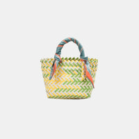 Thumbnail for Contrast Woven Handbag with Ribbon