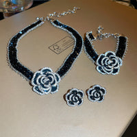 Thumbnail for Alloy Crystal Rose Necklace