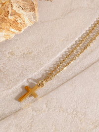 Thumbnail for 18K Gold-Plated Three-Layered Cross Necklace