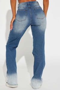 Thumbnail for Pocketed Buttoned Straight Jeans