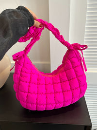 Thumbnail for Bubble Texture Ruched Strap Quilted Shoulder Bag