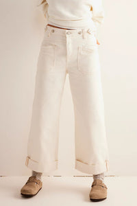 Thumbnail for Washed Wide Leg Jeans with Pockets