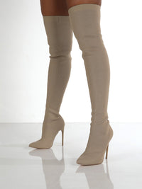 Thumbnail for Point Toe Over Knee Stiletto Boots