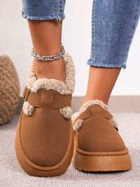 Thumbnail for Thermal Fuzzy Buckle Platform Slippers