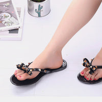 Thumbnail for Bow Toe Post PVC Sandals
