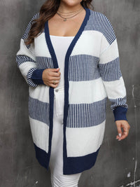 Thumbnail for Plus Size Open Front Long Sleeve Cardigan