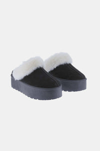 Thumbnail for Weeboo Thick Bottom Fur Trim Snow Slippers