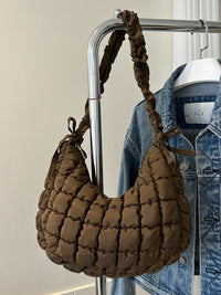 Thumbnail for Bubble Texture Ruched Strap Quilted Shoulder Bag