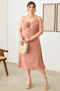 Thumbnail for Zenobia Plus Size Cutout Floral Spaghetti Strap Dress