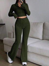 Thumbnail for Honey Zip Up Long Sleeve Top and Pants Set