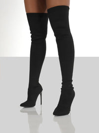 Thumbnail for Point Toe Over Knee Stiletto Boots