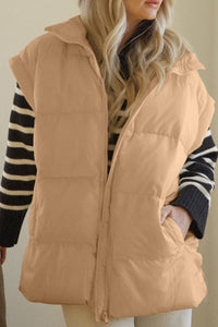 Thumbnail for Zip Up Vest Coat with Pockets