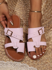 Thumbnail for PU Leather Open Toe Sandals