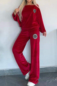 Thumbnail for Full Size Boat Neck Long Sleeve Top and Pants Set