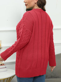 Thumbnail for Plus Size Round Neck Long Sleeve Sweater