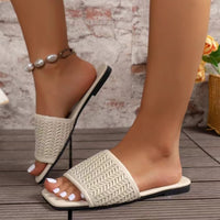 Thumbnail for Rattan Woven Flat Sandals